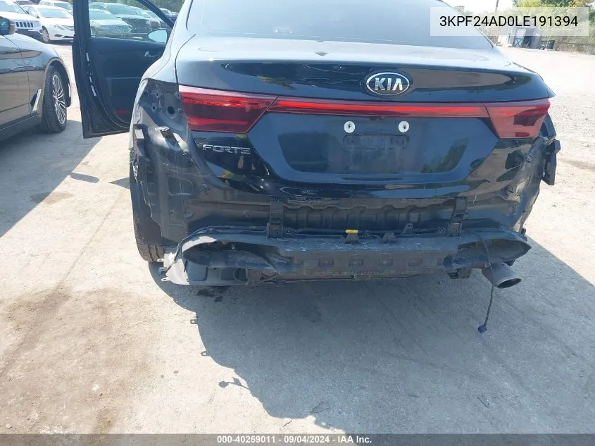 2020 Kia Forte Lxs VIN: 3KPF24AD0LE191394 Lot: 40259011