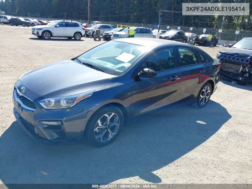 2020 Kia Forte Lxs VIN: 3KPF24AD0LE195414 Lot: 40262077