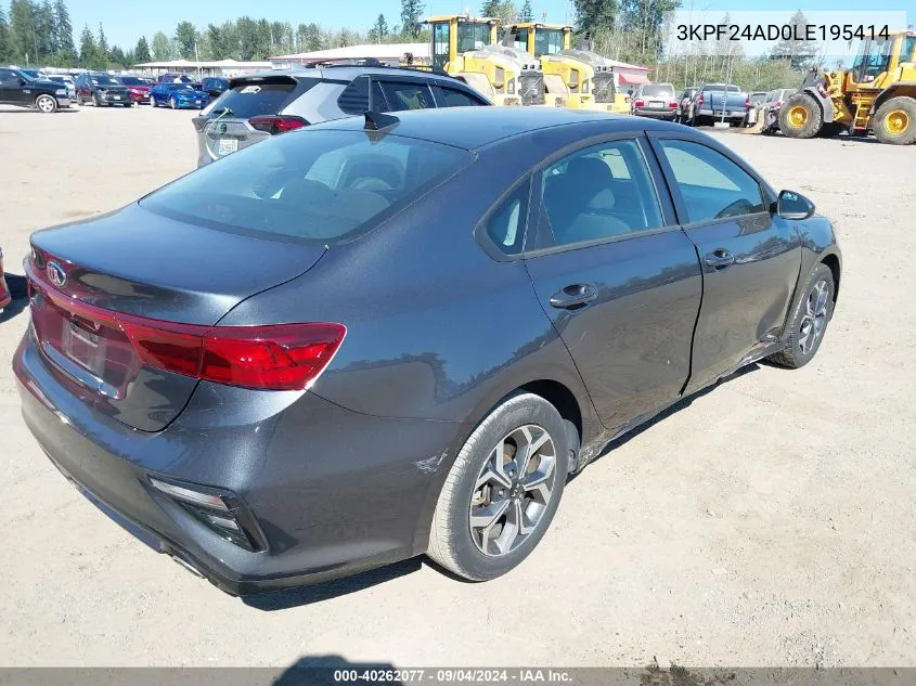 2020 Kia Forte Lxs VIN: 3KPF24AD0LE195414 Lot: 40262077