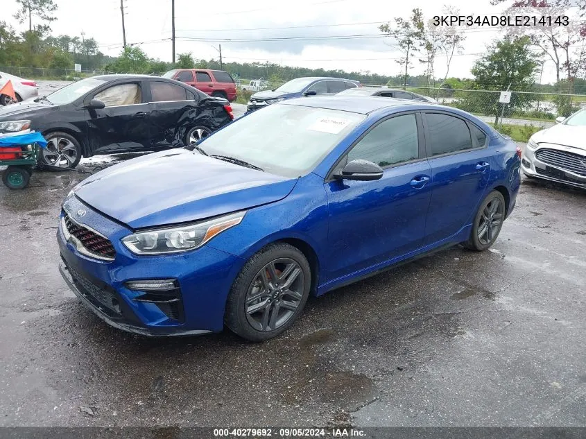 3KPF34AD8LE214143 2020 Kia Forte Gt-Line