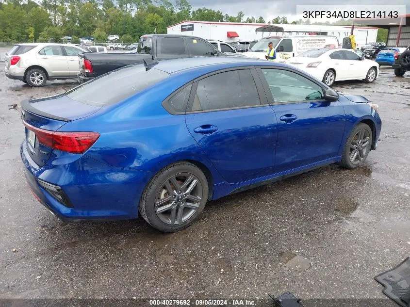 3KPF34AD8LE214143 2020 Kia Forte Gt-Line