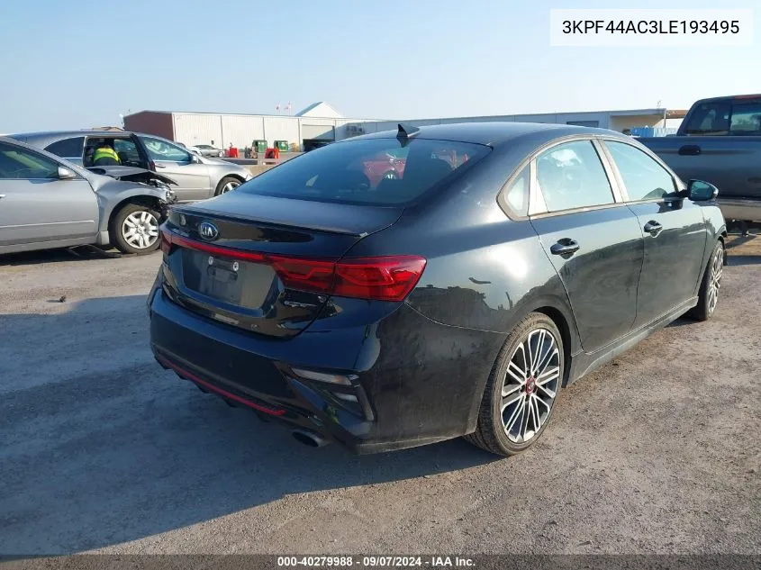 2020 Kia Forte Gt VIN: 3KPF44AC3LE193495 Lot: 40279988