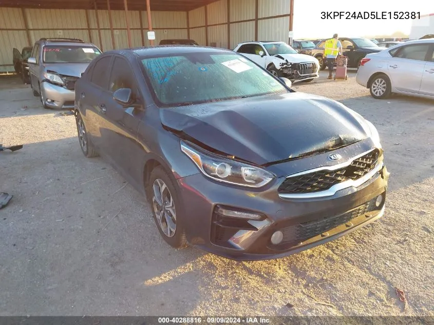 2020 Kia Forte Lxs VIN: 3KPF24AD5LE152381 Lot: 40288816