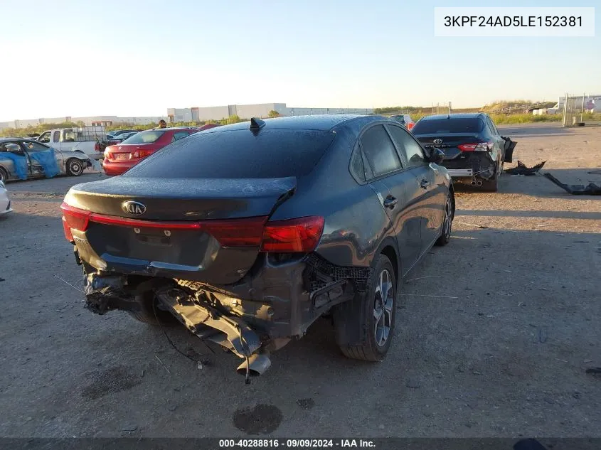 2020 Kia Forte Lxs VIN: 3KPF24AD5LE152381 Lot: 40288816