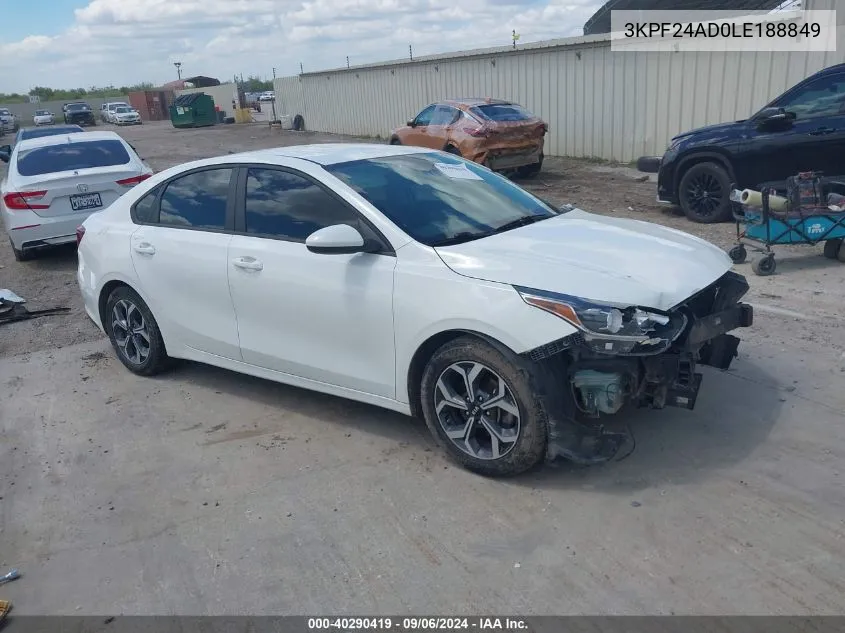 2020 Kia Forte Lxs VIN: 3KPF24AD0LE188849 Lot: 40290419