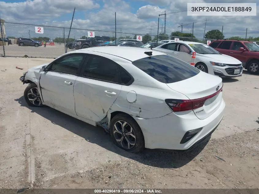 3KPF24AD0LE188849 2020 Kia Forte Lxs