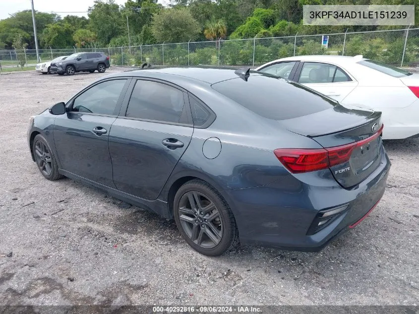 3KPF34AD1LE151239 2020 Kia Forte Gt-Line