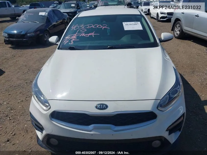 2020 Kia Forte Lxs VIN: 3KPF24AD3LE231032 Lot: 40302007