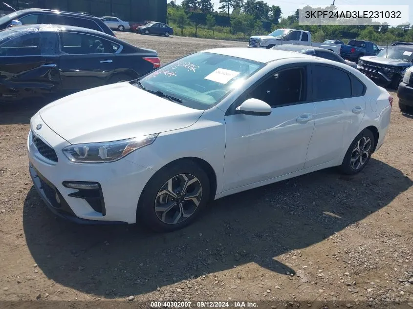 2020 Kia Forte Lxs VIN: 3KPF24AD3LE231032 Lot: 40302007