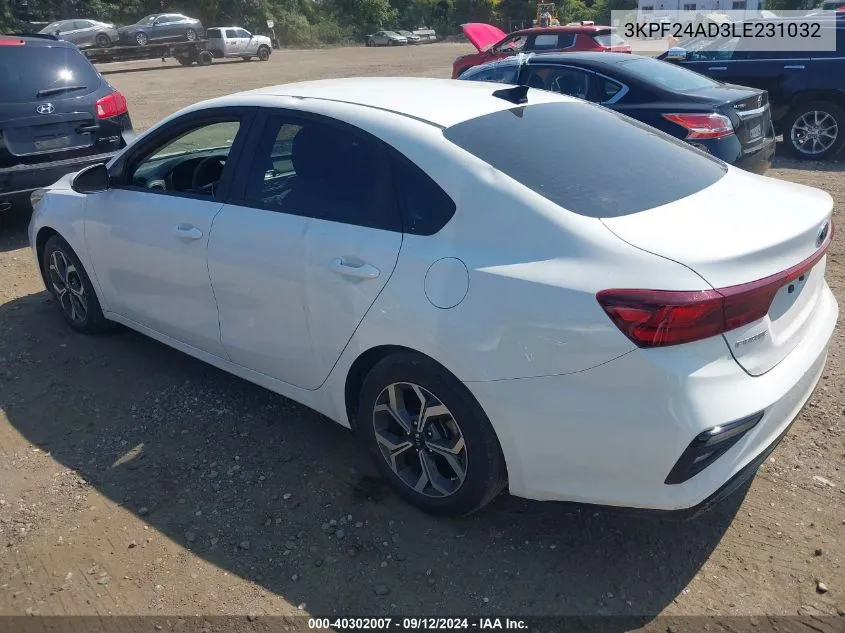 2020 Kia Forte Lxs VIN: 3KPF24AD3LE231032 Lot: 40302007