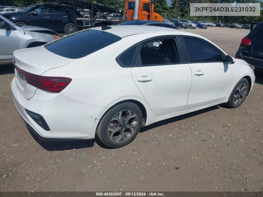 2020 Kia Forte Lxs VIN: 3KPF24AD3LE231032 Lot: 40302007