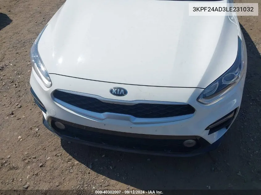 2020 Kia Forte Lxs VIN: 3KPF24AD3LE231032 Lot: 40302007