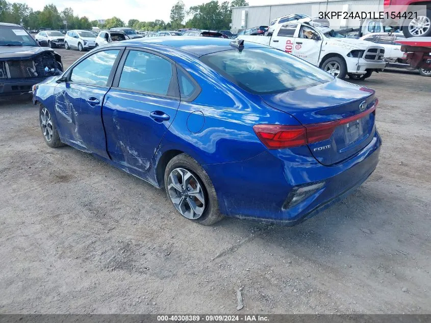 2020 Kia Forte Lxs VIN: 3KPF24AD1LE154421 Lot: 40308389