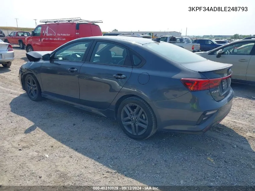 2020 Kia Forte Gt-Line VIN: 3KPF34AD8LE248793 Lot: 40310029