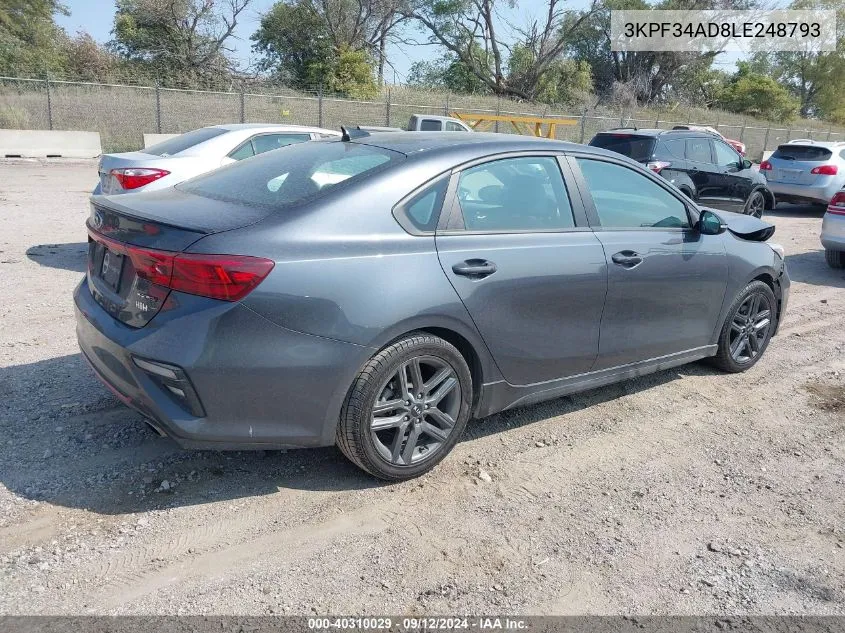 3KPF34AD8LE248793 2020 Kia Forte Gt-Line