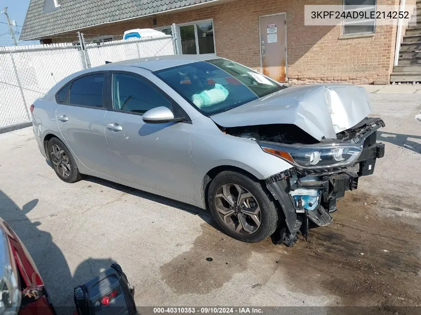 2020 Kia Forte Fe/Lxs VIN: 3KPF24AD9LE214252 Lot: 40310353