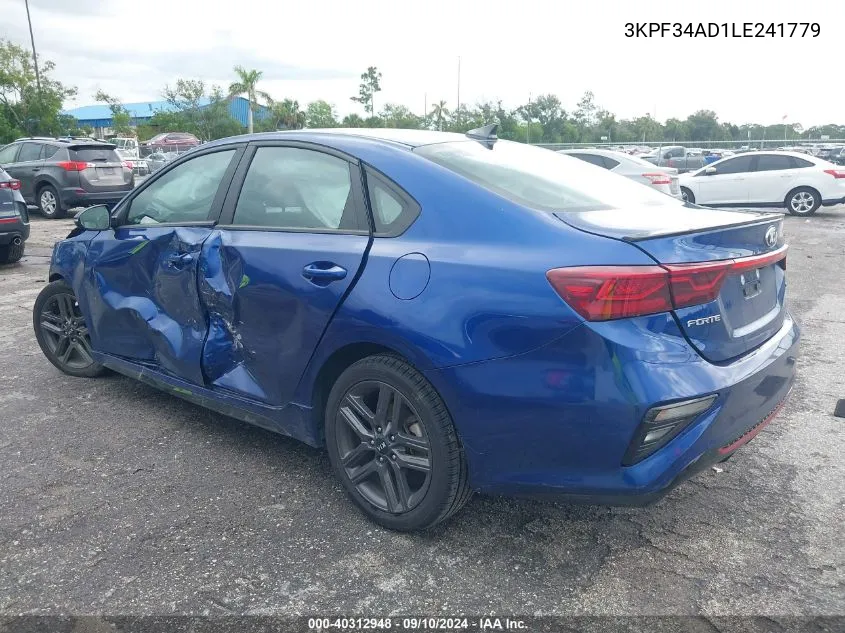 2020 Kia Forte Gt-Line VIN: 3KPF34AD1LE241779 Lot: 40312948