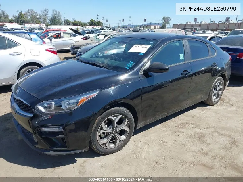 2020 Kia Forte Fe/Lxs VIN: 3KPF24AD8LE250790 Lot: 40314106