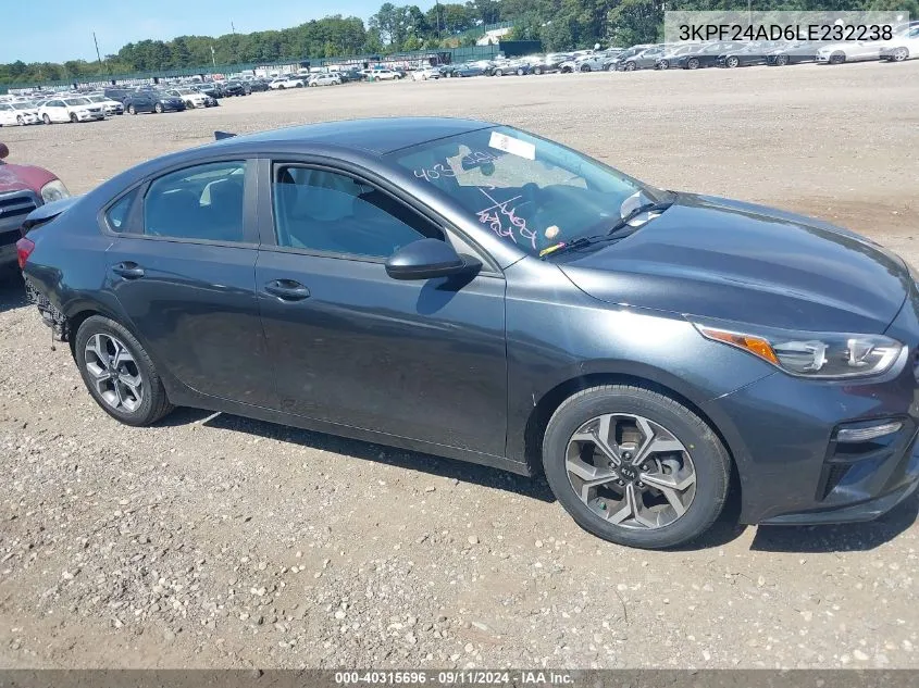 2020 Kia Forte Lxs VIN: 3KPF24AD6LE232238 Lot: 40315696