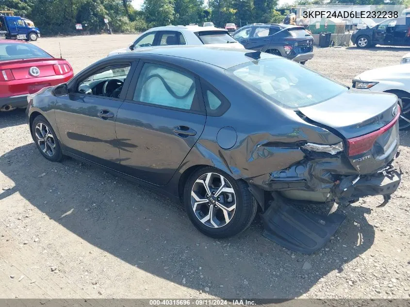 3KPF24AD6LE232238 2020 Kia Forte Lxs