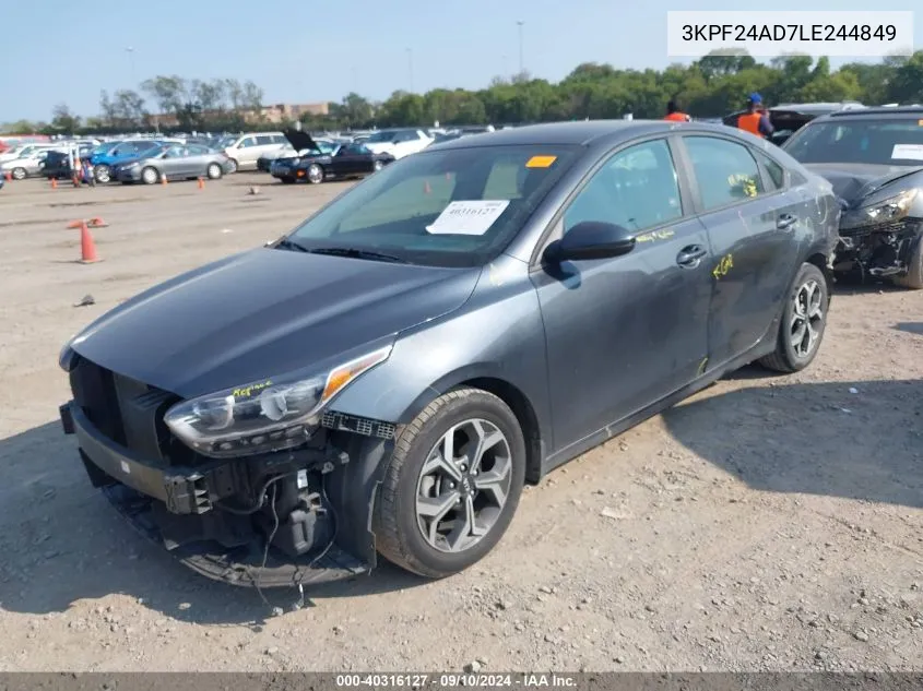 2020 Kia Forte Lxs VIN: 3KPF24AD7LE244849 Lot: 40316127