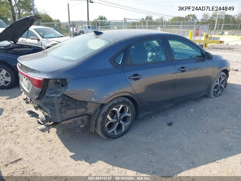 2020 Kia Forte Lxs VIN: 3KPF24AD7LE244849 Lot: 40316127