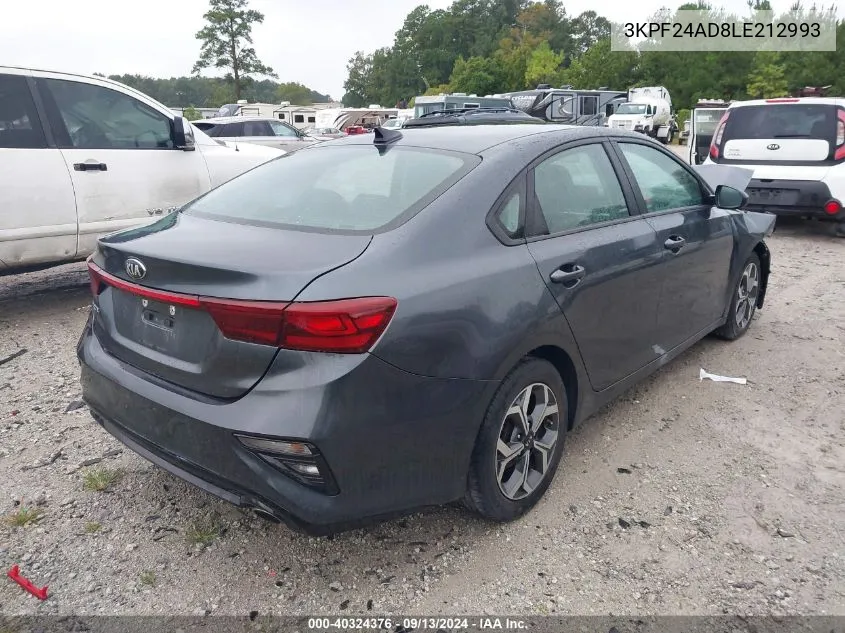 2020 Kia Forte Fe/Lxs VIN: 3KPF24AD8LE212993 Lot: 40324376