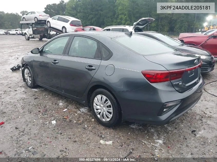 3KPF24AD0LE205181 2020 Kia Forte Fe