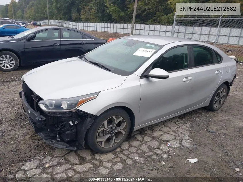 2020 Kia Forte Fe/Lxs VIN: 3KPF24AD2LE212682 Lot: 40333143