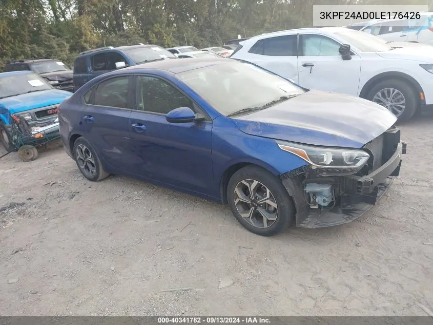 2020 Kia Forte Fe/Lxs VIN: 3KPF24AD0LE176426 Lot: 40341782