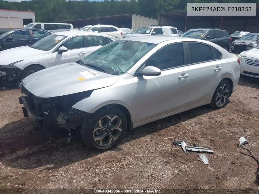 2020 Kia Forte Lxs VIN: 3KPF24AD2LE218353 Lot: 40342986