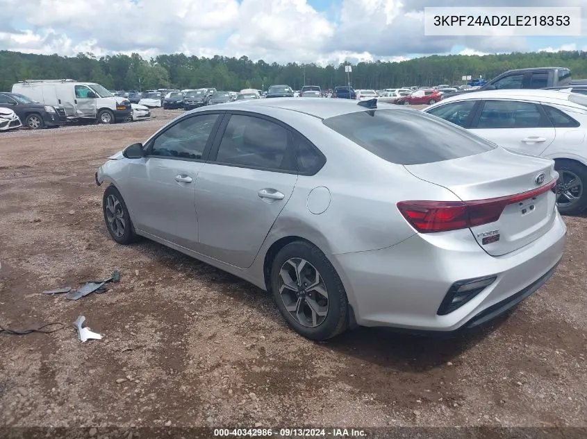 3KPF24AD2LE218353 2020 Kia Forte Lxs