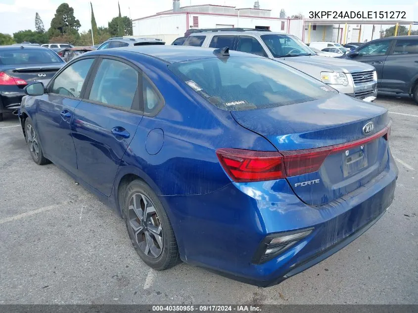 2020 Kia Forte Lxs VIN: 3KPF24AD6LE151272 Lot: 40350955