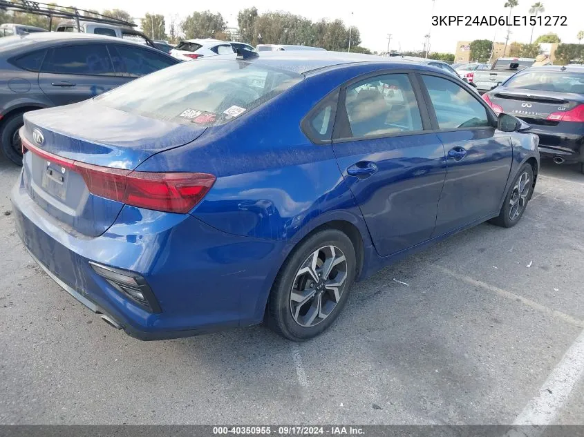 2020 Kia Forte Lxs VIN: 3KPF24AD6LE151272 Lot: 40350955