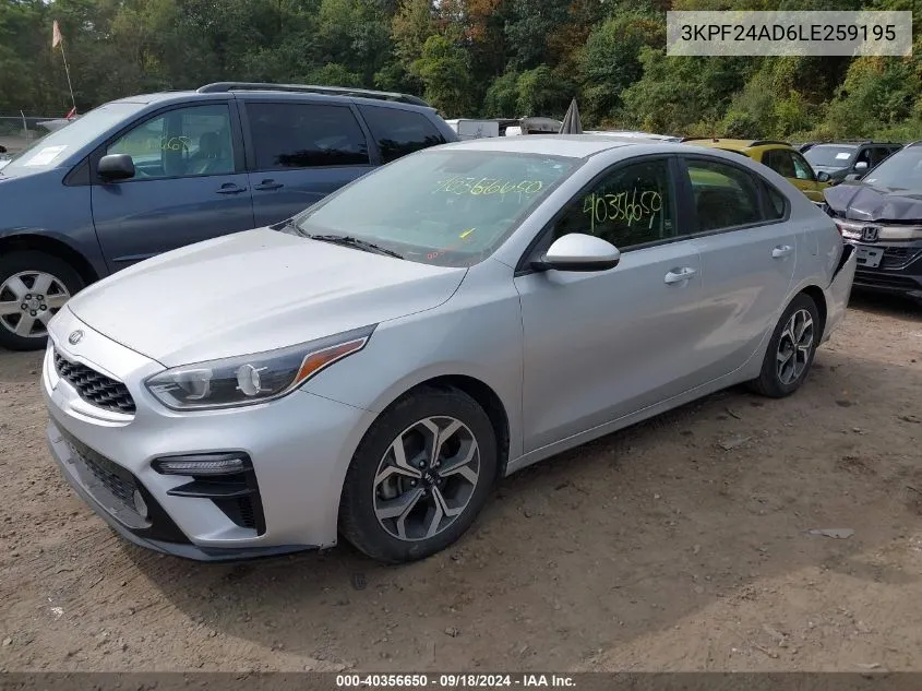 2020 Kia Forte Fe/Lxs VIN: 3KPF24AD6LE259195 Lot: 40356650