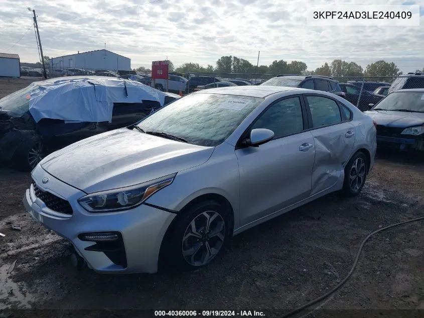 3KPF24AD3LE240409 2020 Kia Forte Lxs