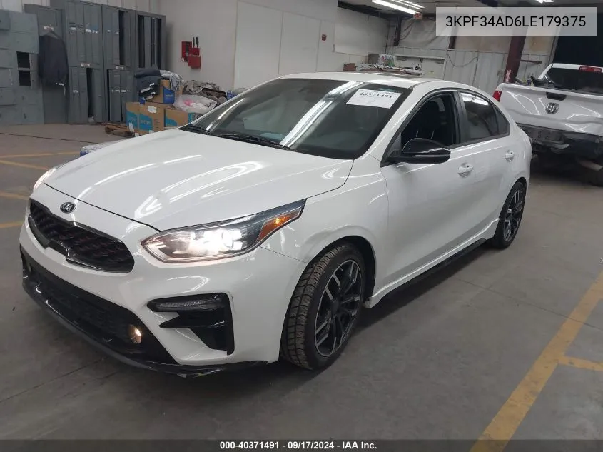 2020 Kia Forte Gt Line/S VIN: 3KPF34AD6LE179375 Lot: 40371491