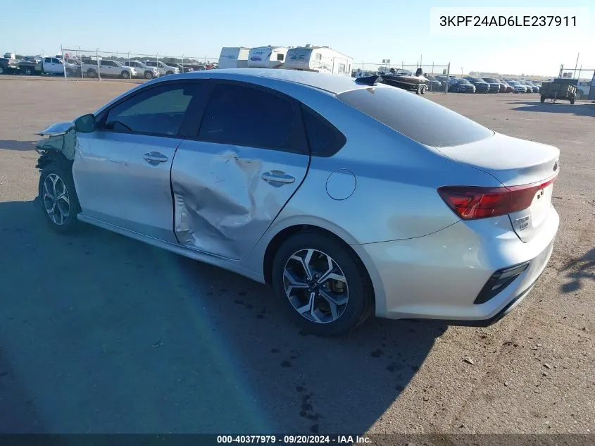 2020 Kia Forte Lxs VIN: 3KPF24AD6LE237911 Lot: 40377979