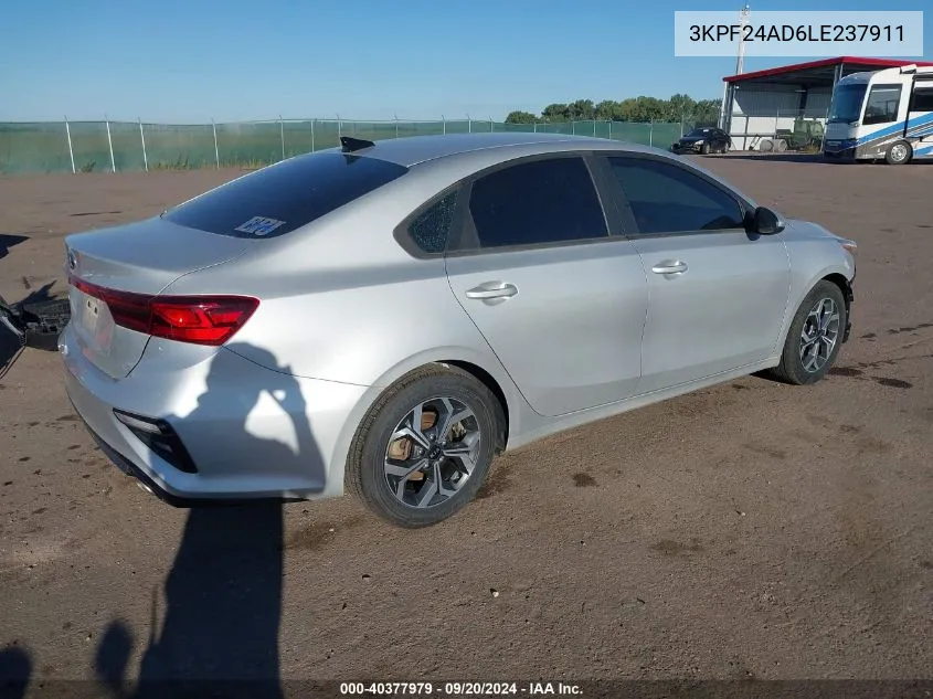 2020 Kia Forte Lxs VIN: 3KPF24AD6LE237911 Lot: 40377979