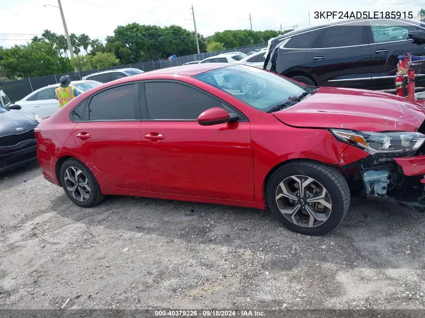 2020 Kia Forte Fe/Lxs VIN: 3KPF24AD5LE185915 Lot: 40379226