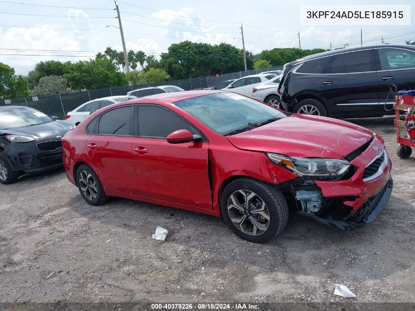 2020 Kia Forte Fe/Lxs VIN: 3KPF24AD5LE185915 Lot: 40379226