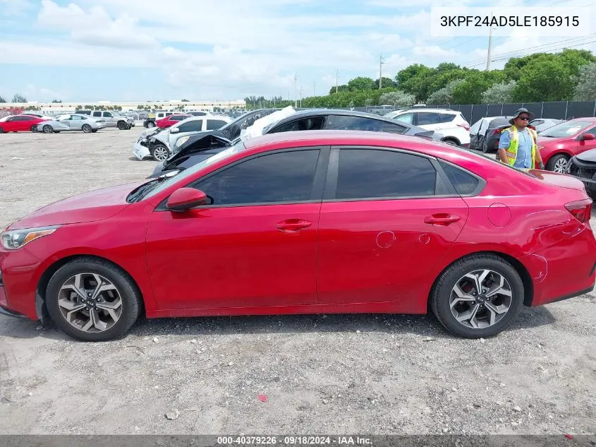 2020 Kia Forte Fe/Lxs VIN: 3KPF24AD5LE185915 Lot: 40379226