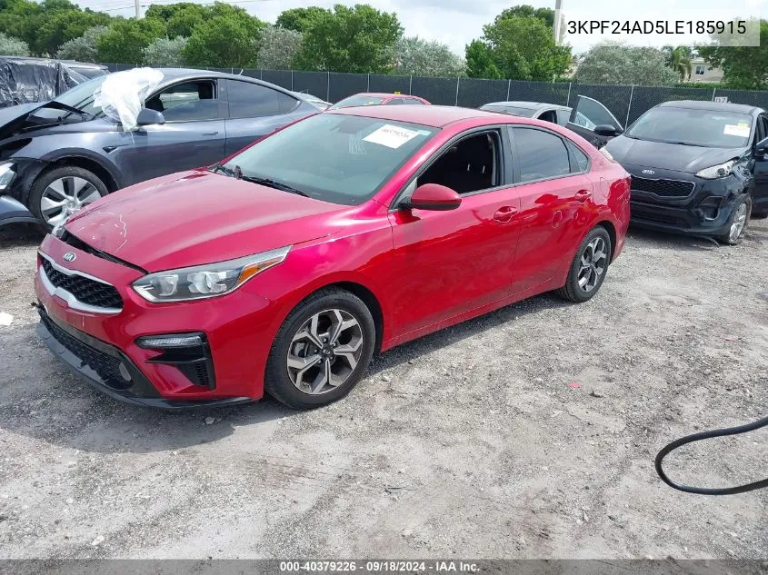 2020 Kia Forte Fe/Lxs VIN: 3KPF24AD5LE185915 Lot: 40379226