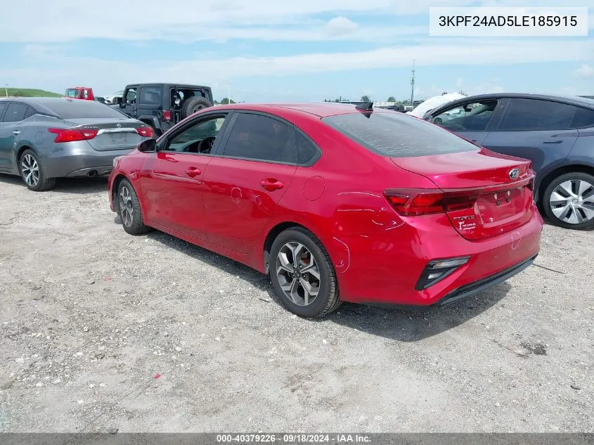 2020 Kia Forte Fe/Lxs VIN: 3KPF24AD5LE185915 Lot: 40379226