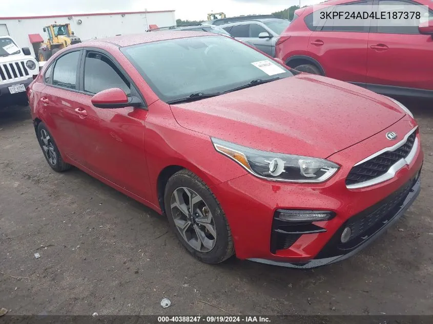 2020 Kia Forte Lxs VIN: 3KPF24AD4LE187378 Lot: 40388247