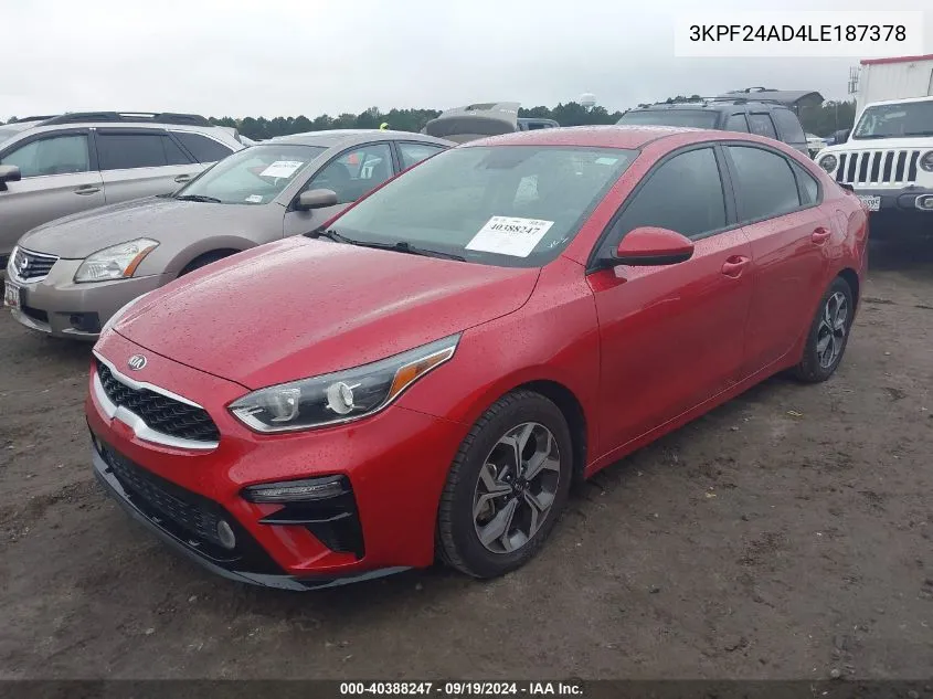 3KPF24AD4LE187378 2020 Kia Forte Lxs