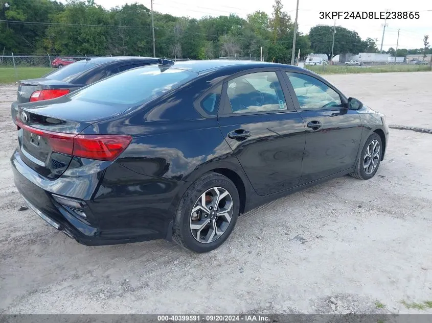 2020 Kia Forte Lxs VIN: 3KPF24AD8LE238865 Lot: 40399591