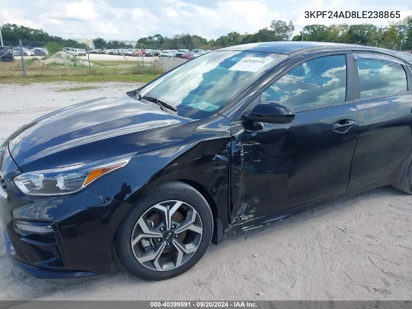 2020 Kia Forte Lxs VIN: 3KPF24AD8LE238865 Lot: 40399591