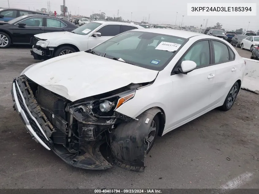 3KPF24AD3LE185394 2020 Kia Forte Fe/Lxs