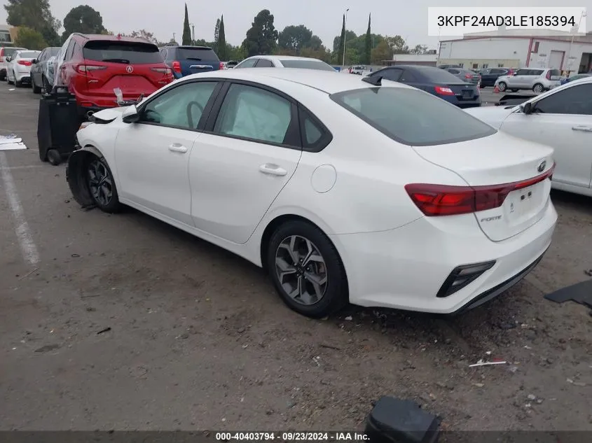 2020 Kia Forte Fe/Lxs VIN: 3KPF24AD3LE185394 Lot: 40403794